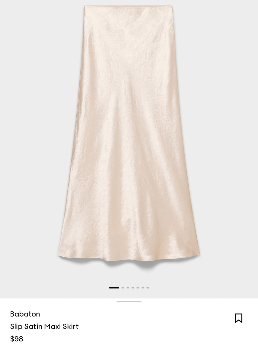 Babaton Cream Satin Slip Maxi Skirt